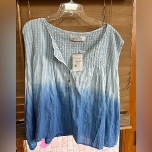 FREE PEOPLE We The Free Blue Ombre Women's Top